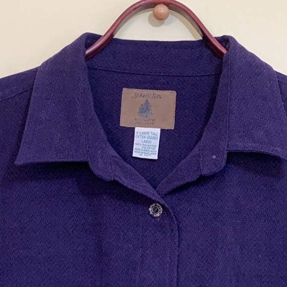 St. John's Bay | Vintage 90's Deep Purple Ultra Suede Button Down Shirt XL Tall - Picture 4 of 17